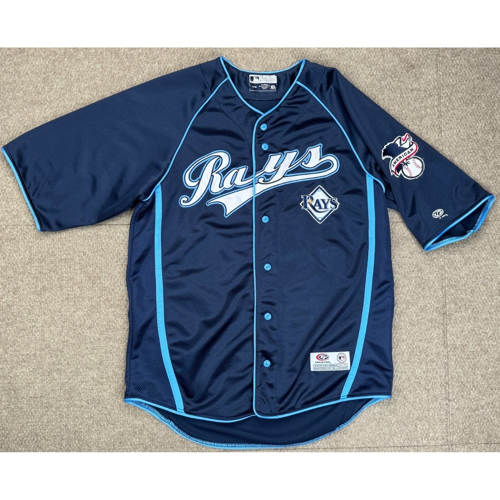 True Fan MLB Tampa Bay Rays Amerian League Baseball Jersey Size Medium